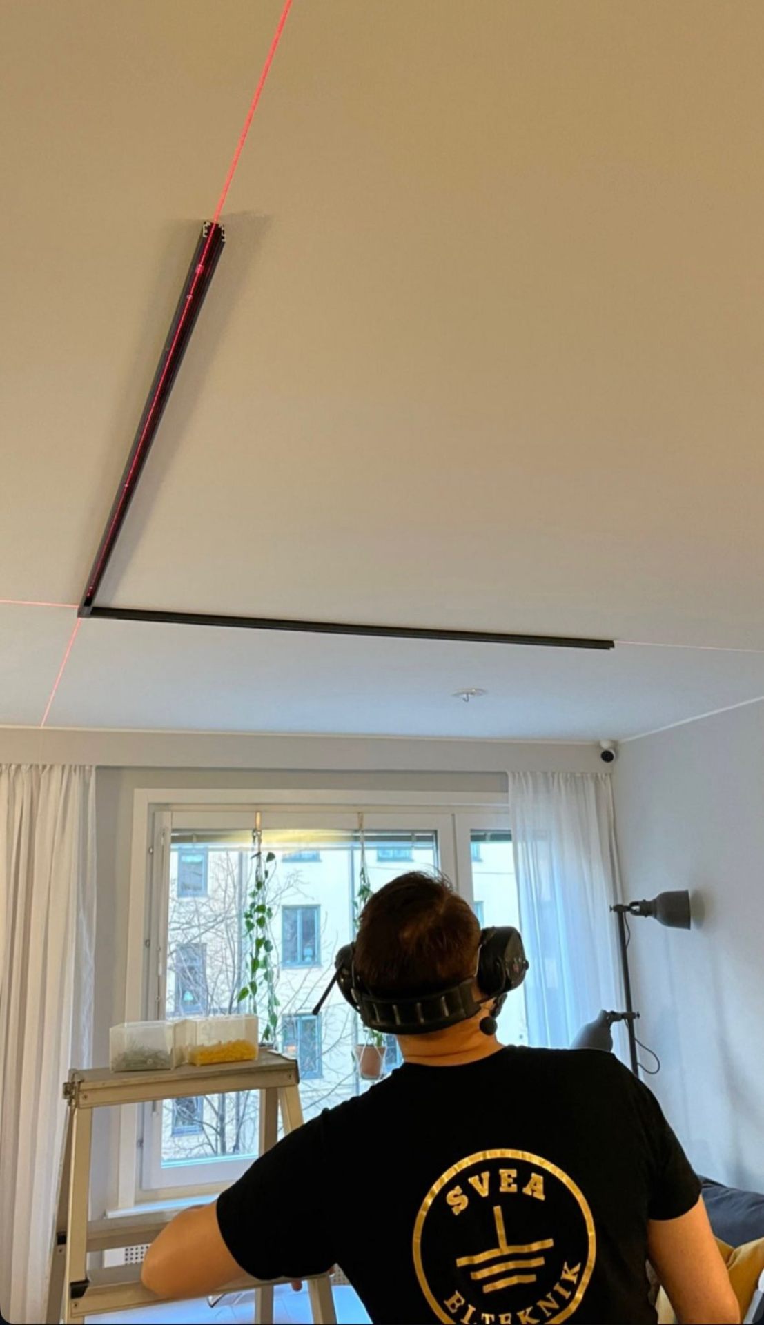 Takskenor installerade med laser